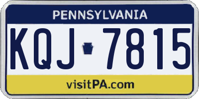 PA license plate KQJ7815