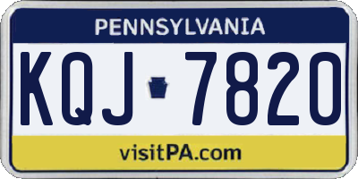 PA license plate KQJ7820