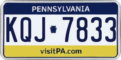 PA license plate KQJ7833