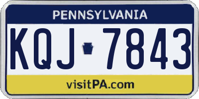 PA license plate KQJ7843