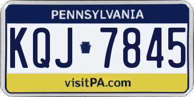 PA license plate KQJ7845