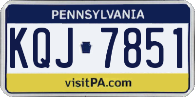 PA license plate KQJ7851