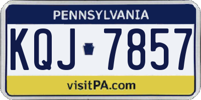 PA license plate KQJ7857