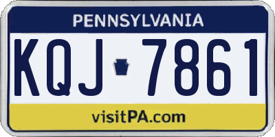 PA license plate KQJ7861