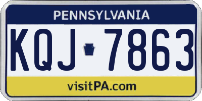 PA license plate KQJ7863