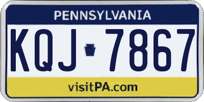 PA license plate KQJ7867