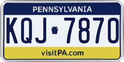PA license plate KQJ7870