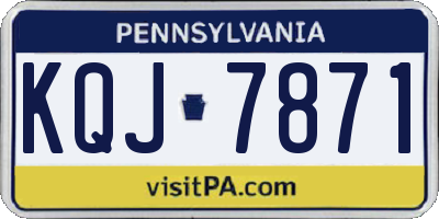 PA license plate KQJ7871