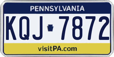 PA license plate KQJ7872