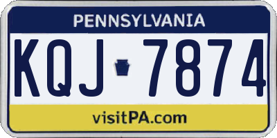 PA license plate KQJ7874