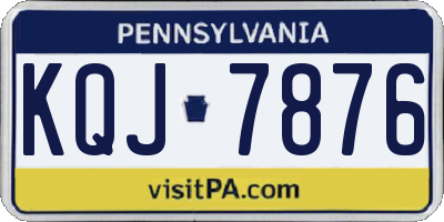 PA license plate KQJ7876