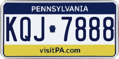 PA license plate KQJ7888