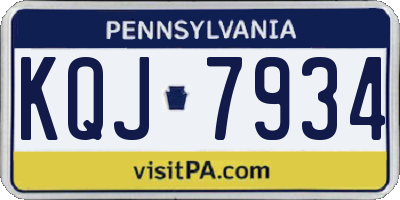 PA license plate KQJ7934
