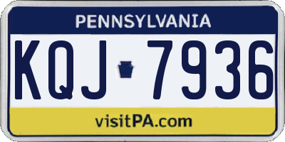 PA license plate KQJ7936