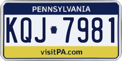 PA license plate KQJ7981