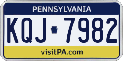 PA license plate KQJ7982