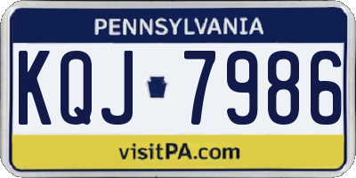 PA license plate KQJ7986