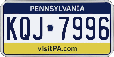 PA license plate KQJ7996