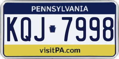 PA license plate KQJ7998