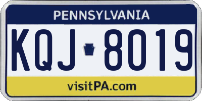 PA license plate KQJ8019