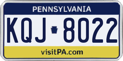 PA license plate KQJ8022