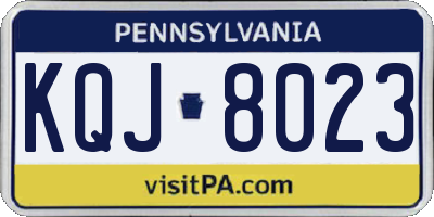 PA license plate KQJ8023