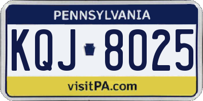 PA license plate KQJ8025