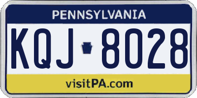 PA license plate KQJ8028