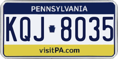 PA license plate KQJ8035