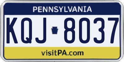 PA license plate KQJ8037