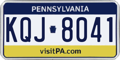PA license plate KQJ8041