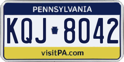 PA license plate KQJ8042