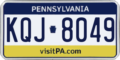 PA license plate KQJ8049