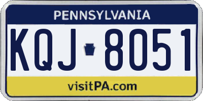 PA license plate KQJ8051