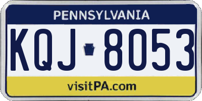 PA license plate KQJ8053