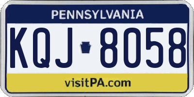 PA license plate KQJ8058