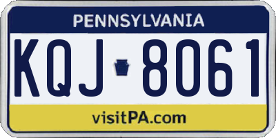 PA license plate KQJ8061