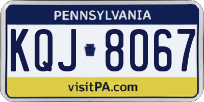 PA license plate KQJ8067