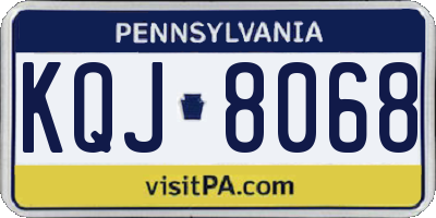 PA license plate KQJ8068