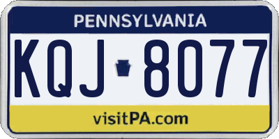 PA license plate KQJ8077
