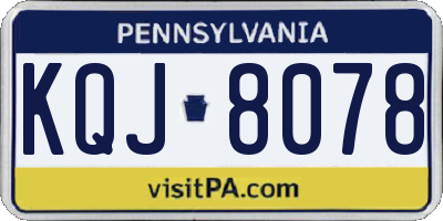 PA license plate KQJ8078