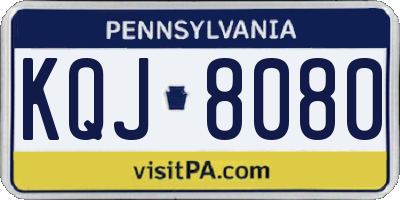 PA license plate KQJ8080