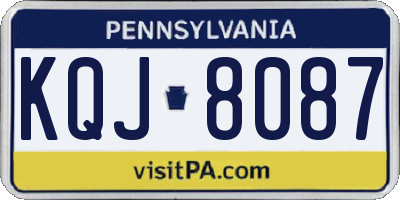 PA license plate KQJ8087