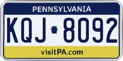 PA license plate KQJ8092