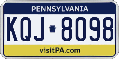 PA license plate KQJ8098