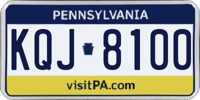 PA license plate KQJ8100