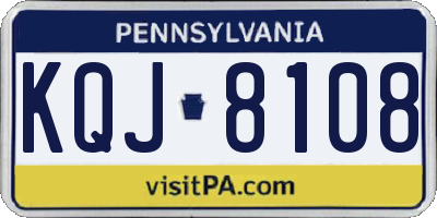 PA license plate KQJ8108