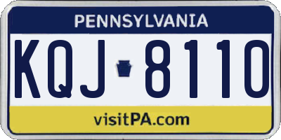 PA license plate KQJ8110