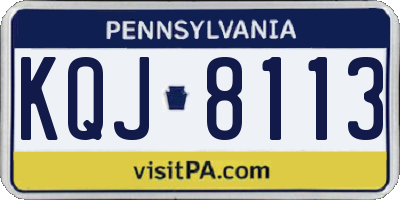 PA license plate KQJ8113