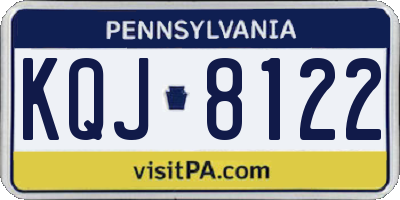 PA license plate KQJ8122